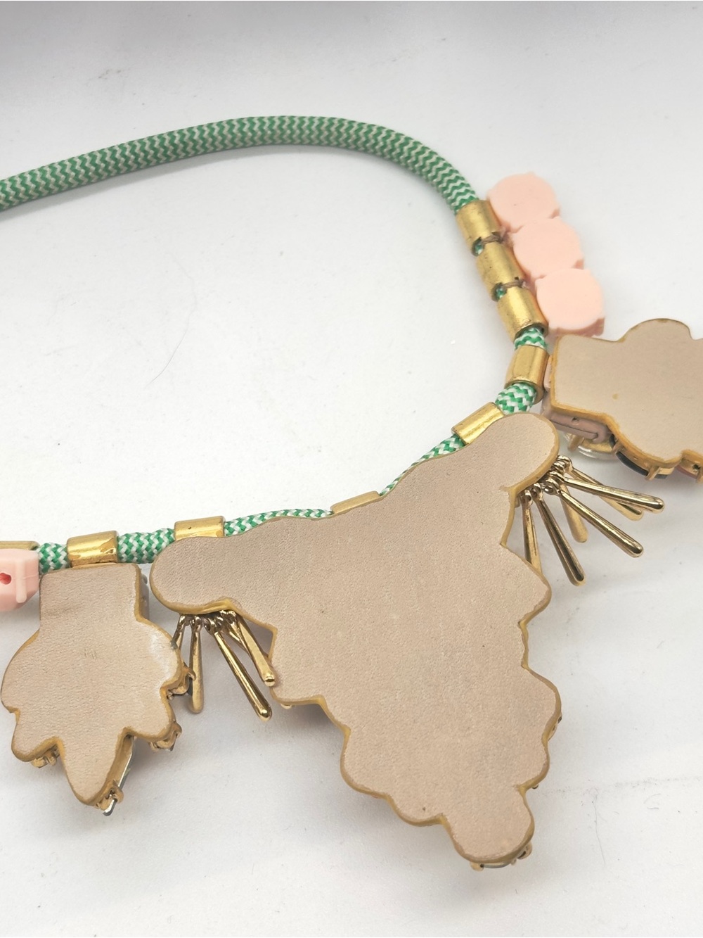 J Crew Dragonfly Necklace Cord Crystal Statement Turquoise Pink Rhinestone - Picture 6 of 6